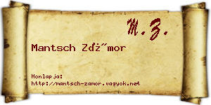 Mantsch Zámor névjegykártya